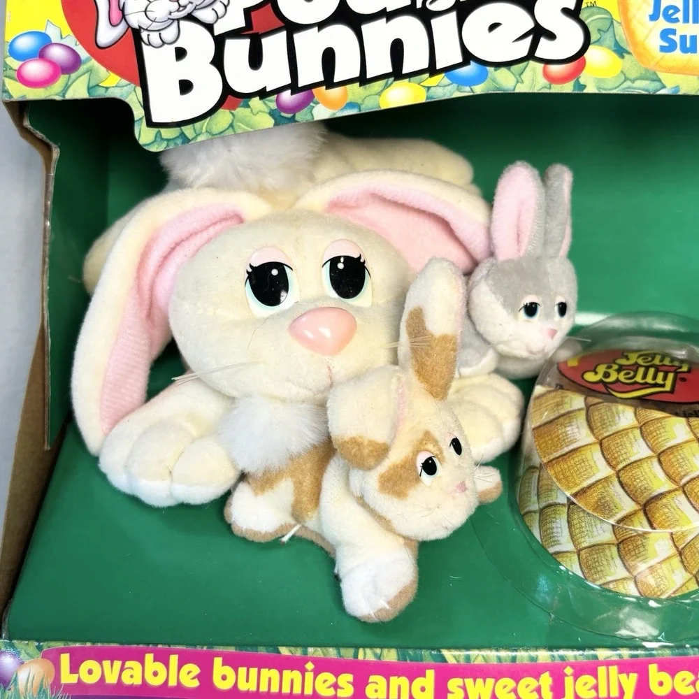 Vintage Galoob Pound Bunnies Jelly Belly Surprise Plush Bunny Easter Jelly Bean